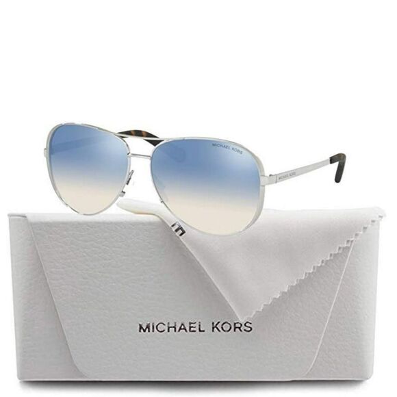 Michael Kors Kona MK1089 101907C 59 Aviator Sunglasses- Silver
